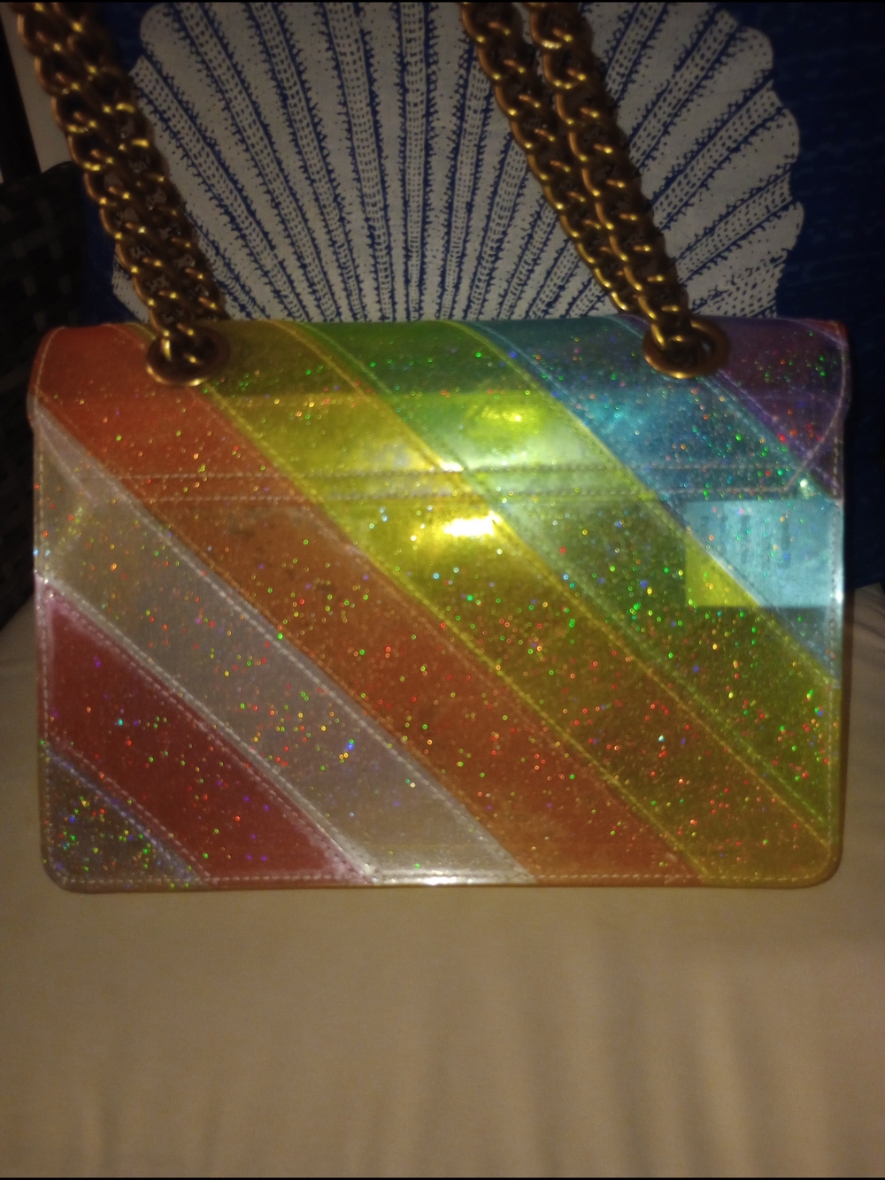 Kurt Geiger Vinyl Kensington Rainbow Shoulder Bag - Picture 7 of 13